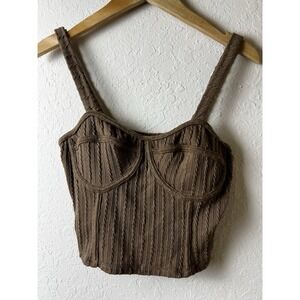 Y2K Rabbit Rose Babydoll Top Medium Cottagecore Romantic Festival Boho Crop Knit